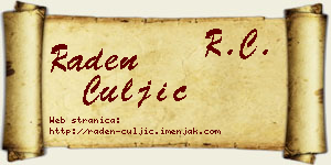 Raden Čuljić vizit kartica